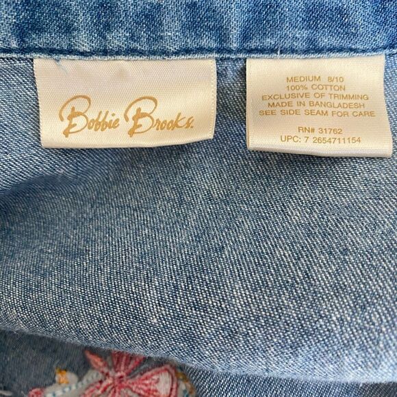 Bobbie Brooks Vintage Embroidered Denim Shirt Size Medium - Picture 7 of 7